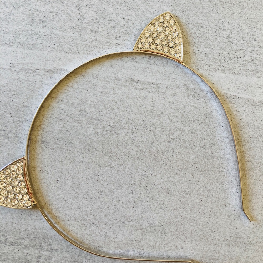 New cat ears silver rhinestone headband - Picture 5 of 6